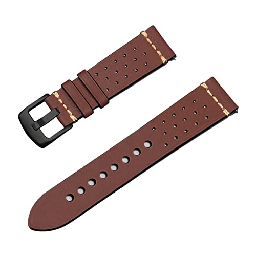 PiWine Uhrenarmbänder, Uhrenarmband, 20 mm/22 mm, handgefertigtes Vintage-Uhrenarmband aus echtem Leder mit Dornschließe, Zubehör for klassische analoge Uhren (Color : Type H4, Size : 22mm) von PiWine