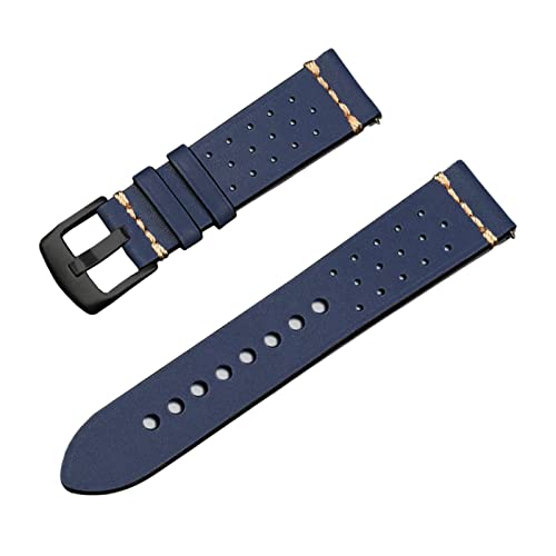 PiWine Uhrenarmbänder, Uhrenarmband, 20 mm/22 mm, handgefertigtes Vintage-Uhrenarmband aus echtem Leder mit Dornschließe, Zubehör for klassische analoge Uhren (Color : Type H8, Size : 20mm) von PiWine