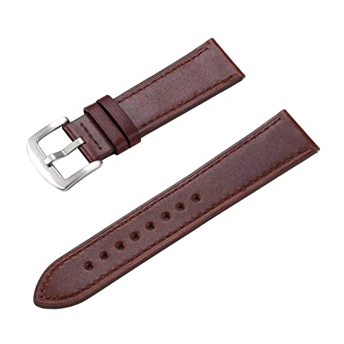 PiWine Uhrenarmbänder, Uhrenarmband, 20 mm/22 mm, handgefertigtes Vintage-Uhrenarmband aus echtem Leder mit Dornschließe, Zubehör for klassische analoge Uhren (Color : Type M9, Size : 20mm) von PiWine