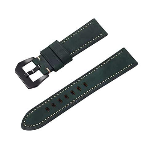 PiWine Uhrenarmbänder, Uhrenarmband, 22 mm/24 mm, rauer Stil, echtes Leder, Ersatz-Armband for Herren, bequem und wasserdicht, atmungsaktiv (Color : Type R9, Size : 22mm) von PiWine