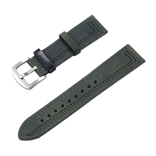 Uhrenarmbänder, Uhrenarmband, 20 mm/22 mm, handgefertigtes Vintage-Uhrenarmband aus echtem Leder mit Dornschließe, Zubehör for klassische analoge Uhren (Color : Type P11, Size : 20mm) von PiWine