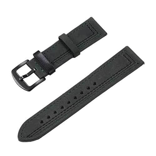 Uhrenarmbänder, Uhrenarmband, 20 mm/22 mm, handgefertigtes Vintage-Uhrenarmband aus echtem Leder mit Dornschließe, Zubehör for klassische analoge Uhren (Color : Type P12, Size : 22mm) von PiWine