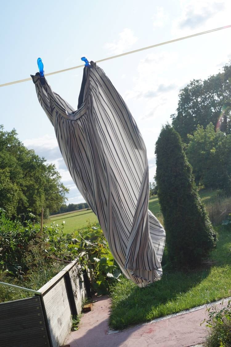 Lorena - 3/4 Langer Maxirock, Viskoserock, Weißschwarz Gestreift, Sommer, Herbst, Frühling, Tanzrock von PiaHeise