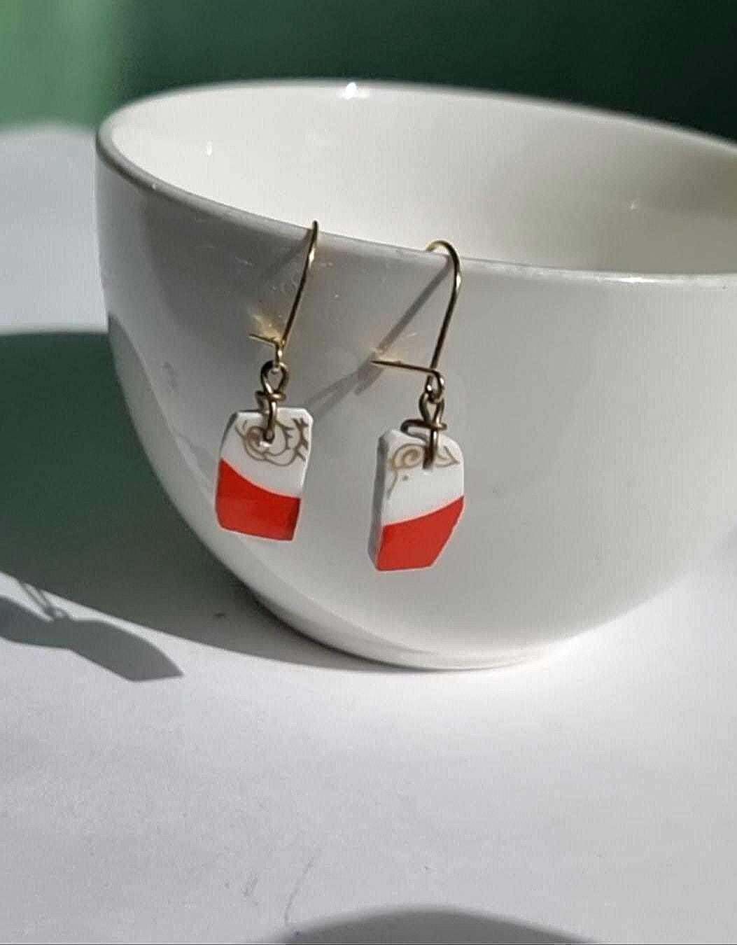 Romi - Rote Porzellanohrringe von PiaHeise