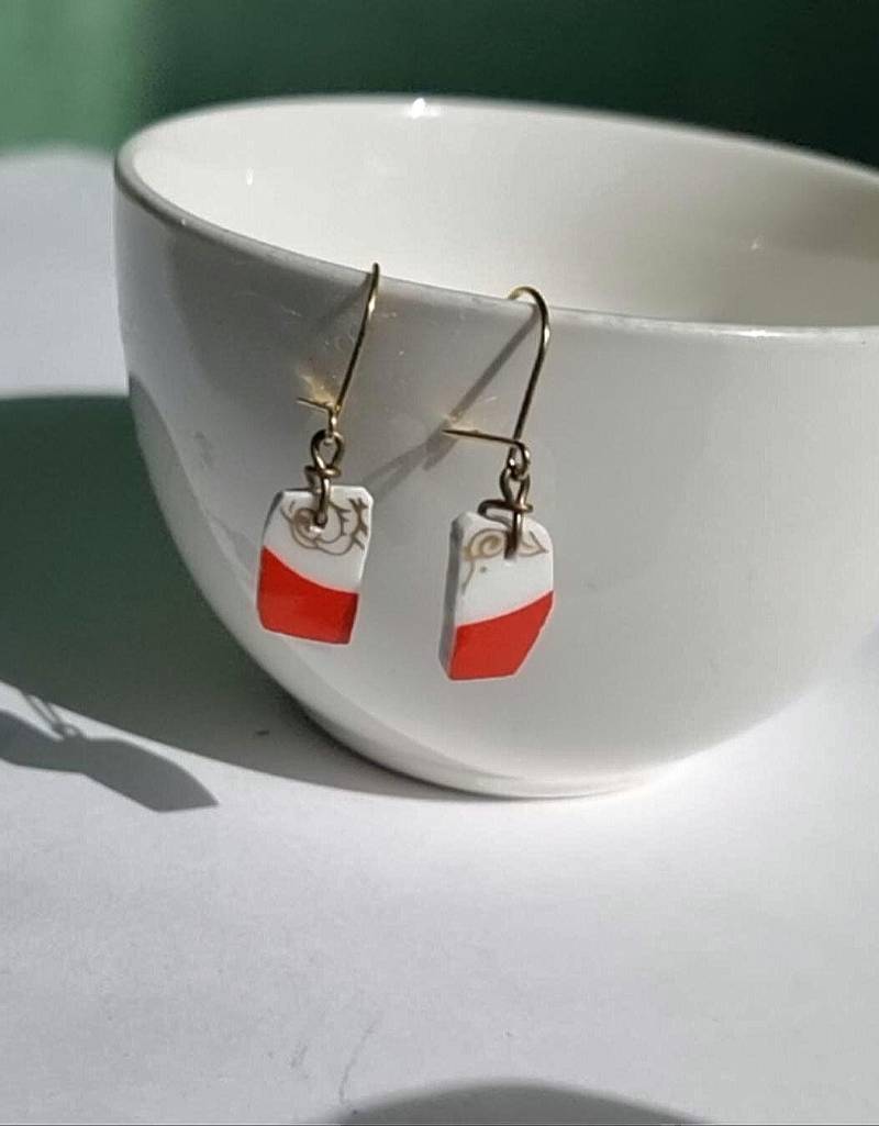 Romi - Rote Porzellanohrringe von PiaHeise