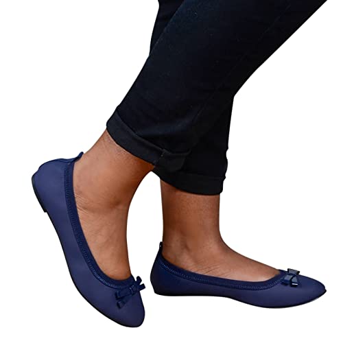 Pianshanzi Ballerina mit Dekorativer Schleife Ballerinas Damen Tanzschuhe Sommer Ballettschläppchen Slip On Bühnenschuhe Sommerschuhe Abendschuhe Frauen Freizeit Damenschuhe Party von Pianshanzi