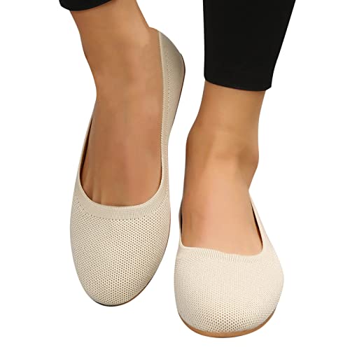 Pianshanzi Flache Schuhe Für Damen Ballerinas Damen Sportlich Barfuss Schuhe Damen Weiß Atmungsaktiv Freizeitschuhe Halbschuhe Slippers Niedriger Absatz Bootsschuhe für Frauen Party von Pianshanzi