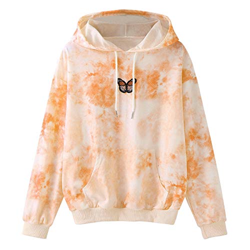 Pianshanzi Sweatshirt Damen Langarm Bluse Kapuzenpullover Niedlichen Schmetterling Gedruckt Hoodie Pullover mit Kapuze Herbst Winter Sweater Sport Frauen Teenager Mädchen Mode Casual Oberteile Tops von Pianshanzi