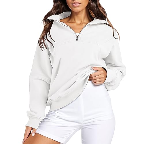 Pianshanzi Sweatshirt für Frauen Herbst Pullover Winter Basic Shirt Lässiges 3D Gedruckt Oberteile V-Ausschnitt Langarmshirt mit Zipper Stehkragen Lange Ärmel Pulli Tops Lose Bequem Jumper Streetwear von Pianshanzi