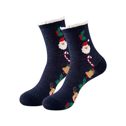 Pianshanzi Weihnachtssocken Damen Baumwolle Socken Lustige Kleinigkeiten Kuschelsocken Stockings Weihnachtsgeschenke Für Frauen Rentier Christmas Schneeflocke Winter Warm Weihnachten Socken von Pianshanzi