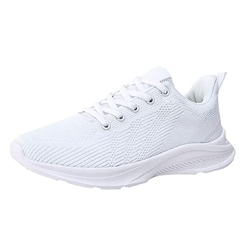 Sneaker Damen Weiss Plateau Netz Elegante Schuhe Turnschuhe Sportschuhe Leichtgewichts Atmungsaktiv Frauen Joggingschuhe Walkingschuhe Cushion Wasserdicht Flach Für Fitness Outdoor Jogging von Pianshanzi