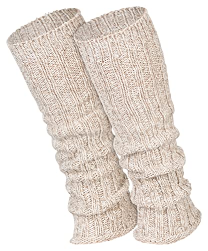 1 Paar Stulpen Damen warme Bein-Stulpen in Wolle Strick - beige melange von Piarini