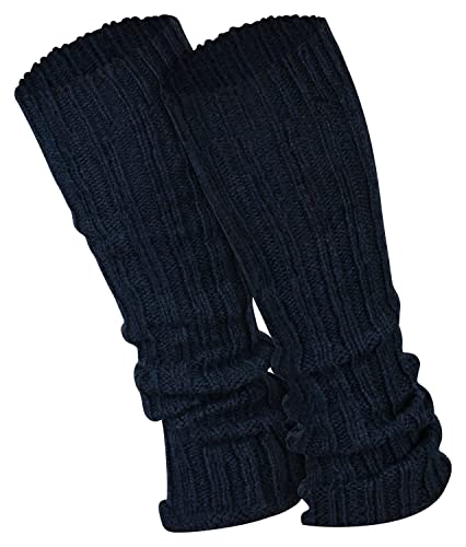 1 Paar Stulpen Damen warme Bein-Stulpen in Wolle Strick - navy von Piarini