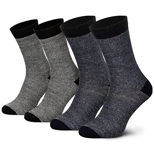 2 Paar Alpaka Wollsocken Frauen Geringelt atmungsaktive Kuschelsocken Wolle schwarz marine 35 36 37 38 von Piarini