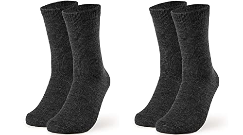 2 Paar Alpaka Wollsocken Frauen atmungsaktive Kuschelsocken Wolle schwarz 35 36 37 38 von Piarini