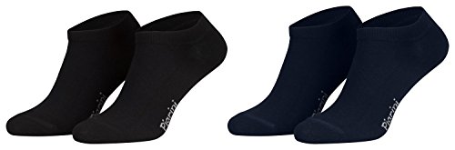 Piarini 35-38/8 Paar Sneaker-Socken Sportsocken Baumwolle ohne Naht kurz Damen Herren Schwarz-Navy von Piarini