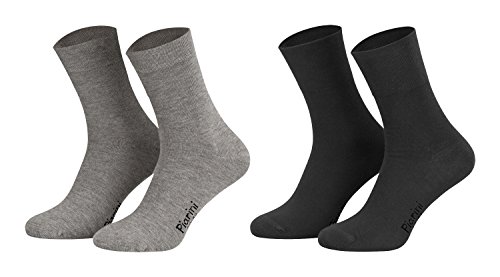 35-38 - 8 Paar Business Socken, Anzugsocken ohne Gummibund Baumwolle - Herren Damen - 8er Pack - 4xanthrazit 4xgrau von Piarini