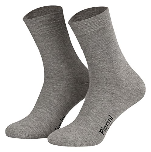 35-38 - 8 Paar Business Socken, Anzugsocken ohne Gummibund Baumwolle - Herren Damen - 8er Pack - grau von Piarini