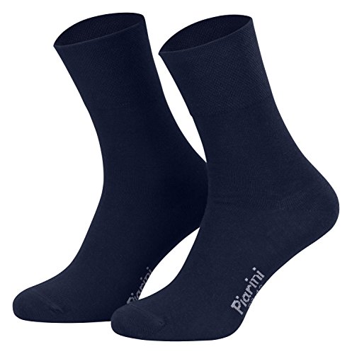 35-38 - 8 Paar Business Socken, Anzugsocken ohne Gummibund Baumwolle - Herren Damen - 8er Pack - marine von Piarini