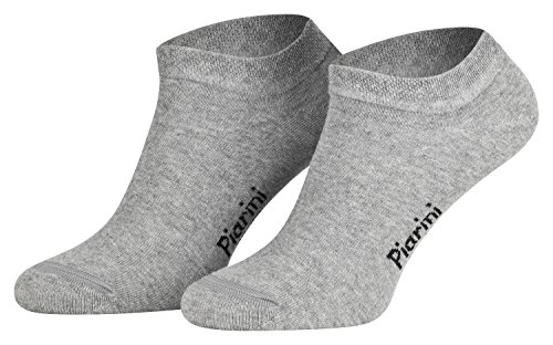 Piarini 39-42/8 Paar Sneaker-Socken Sportsocken Baumwolle ohne Naht kurz Damen Herren Grau von Piarini