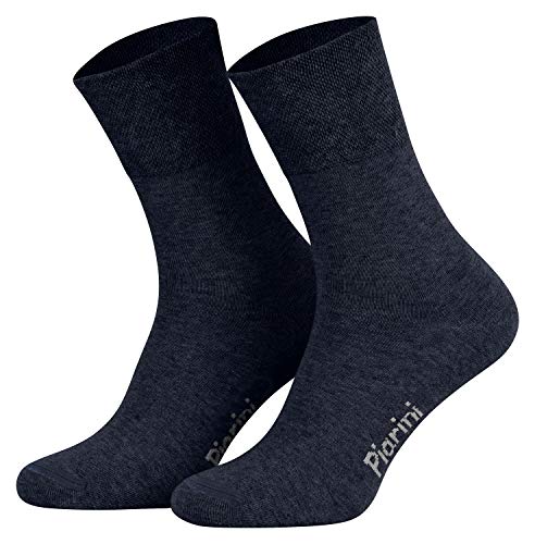 39-42 - 8 Paar Business Socken, Anzugsocken ohne Gummibund Baumwolle - Herren Damen - 8er Pack - blau jeans von Piarini