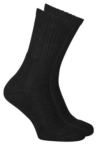 Piarini 4 Paar warme Herrensocken Frotteesohle Baumwolle Herren Arbeitssocken verstärkter Ferse Spitze schwarz 39-42 von Piarini