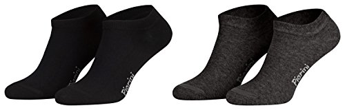 Piarini 43-46/8 Paar Sneaker-Socken Sportsocken Baumwolle ohne Naht kurz Damen Herren Schwarz-Anthrazit von Piarini