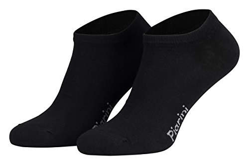 Piarini 43-46/8 Paar Sneaker-Socken Sportsocken Baumwolle ohne Naht kurz Damen Herren Schwarz von Piarini