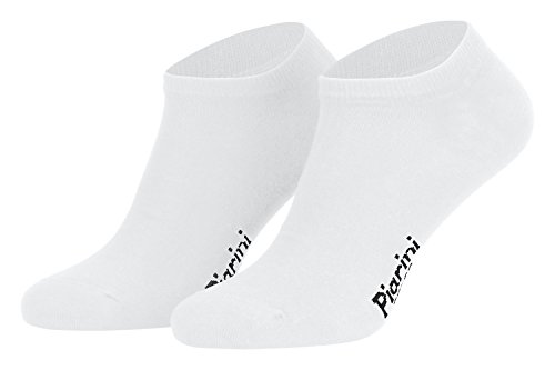 Piarini 43-46/8 Paar Sneaker-Socken Sportsocken Baumwolle ohne Naht kurz Damen Herren Weiß von Piarini