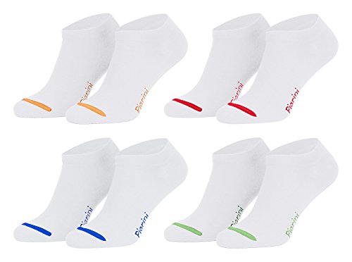 Piarini 47-50 8 Paar Sneaker Socken Sportsocken Baumwolle - Ohne Naht - Kurze Unisex Damen Herren weiß 48 49 von Piarini