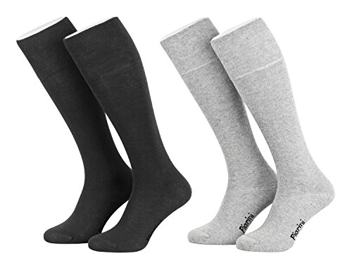Piarini 47-50 4 Paar Business Kniestrümpfe Herren lang - Baumwollstrümpfe ohne Gummibund Baumwolle - Herrenstrümpfe 2Paar anthrazit-2Paar grau Piarini 47-50 4 Paar Business Kniestrümpfe Herren lang - Baumwollstrümpfe ohne Gummibund Baumwolle - Herrenstrümpfe 2Paar anthrazit-2Paar grau von Piarini