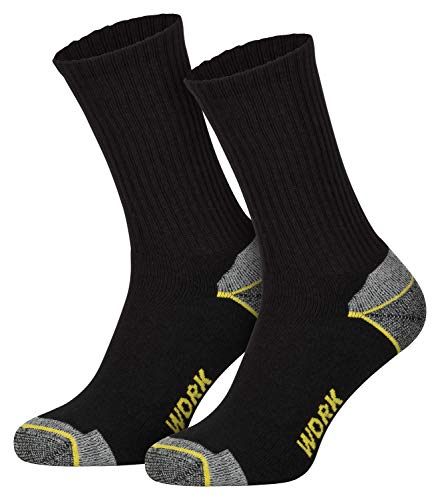 6 Paar 39-42 schwarz Herren Arbeitssocken Funktionssocken lang verstärkte Ferse Spitze Keine Druckstellen blasenfreie Füße Arbeitsschuhe Trekkingschuhe 40 41 von Piarini