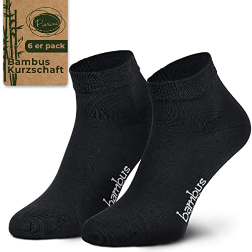 Piarini Gr. 47-50 6 Paar Bambussocken Herren-Socken kurz schwarz von Piarini