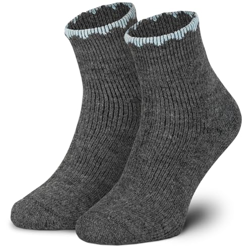 Piarini 1 Paar Frotteesocken aus Alpaka & Wolle I Warme Winter Damen Frottee Socken I Anthrazit 39 42 von Piarini