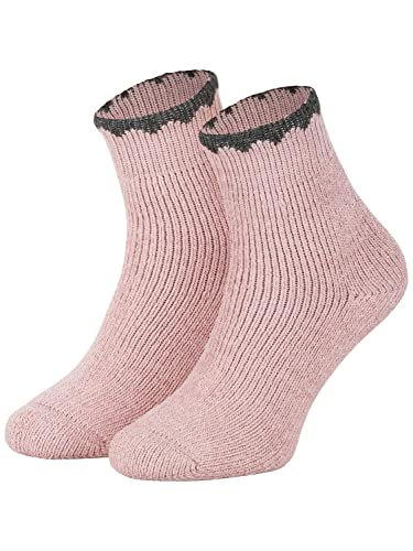 Piarini 1 Paar Frotteesocken aus Alpaka & Wolle I Warme Winter Damen Frottee Socken I Rose 35 38 von Piarini