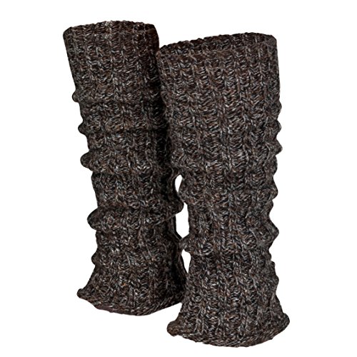 Piarini 1 Paar Grobstrick Stulpen Damen Bein - warme Winter Beinstulpen - One-Size Wolle Multicolour-braun von Piarini