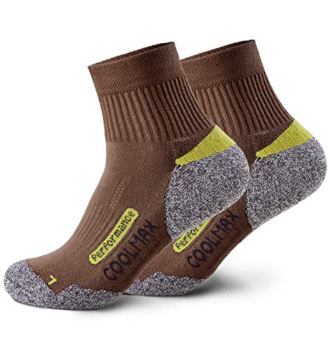 Piarini 2 Paar Coolmax Wandersocken Trekkingsocken Jadgdsocken kurz - braun 35-38 von Piarini