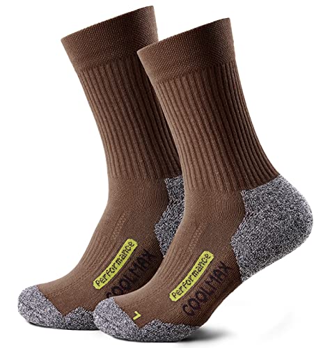 Piarini 2 Paar Coolmax Wandersocken Outdoorsocken Funktionssocken lang braun 35-38 von Piarini