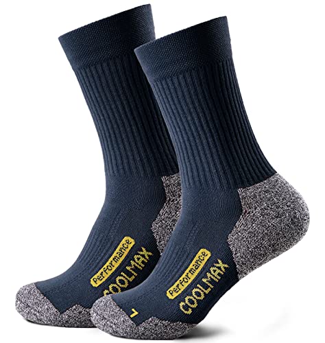 Piarini 2 Paar Coolmax Wandersocken Outdoorsocken Funktionssocken lang marine 35-38 von Piarini