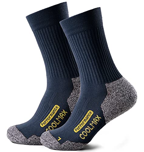 Piarini 2 Paar Coolmax Wandersocken Outdoorsocken Funktionssocken lang marine 43-46 von Piarini