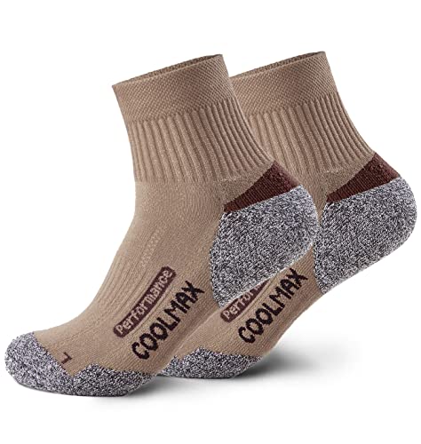 Piarini 2 Paar Coolmax Wandersocken Trekkingsocken Funktionssocken kurz - beige 43-46 von Piarini