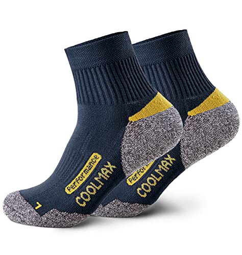 Piarini 2 Paar Coolmax Wandersocken Trekkingsocken Funktionssocken kurz - marine 43-46 von Piarini