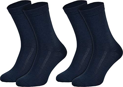Piarini 2 Paar Herren Freizeitsocken Businesssocken atmungsaktiv dunkelblau 43-46 von Piarini