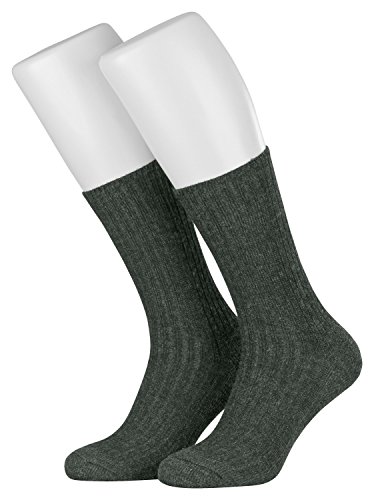 Piarini 3 Paar Norwegersocken Herren ohne Gummibund venenfreundlich Arbeitssocken Frotteesohle robust Wolle warme Wintersocken Schafwolle oliv 39 40 41 42 von Piarini