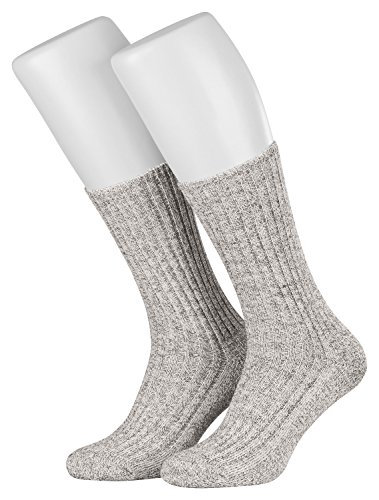 Piarini 3 Paar Norwegersocken Herren ohne Gummibund venenfreundlich Arbeitssocken Frotteesohle robust Wolle warme Wintersocken Schafwolle grau 47 48 49 50 von Piarini