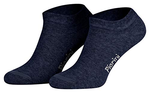 Piarini 39-42/8 Paar Sneaker-Socken Sportsocken Baumwolle ohne Naht kurz Damen Herren Blau Jeans von Piarini