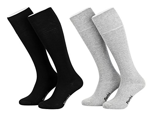 Piarini 39-42 4 Paar Damen Kniestrümpfe lang - Baumwollstrümpfe ohne Gummibund - Damenstrümpfe Baumwolle 2xschwarz 2xgrau Piarini 39-42 4 Paar Damen Kniestrümpfe lang - Baumwollstrümpfe ohne Gummibund - Damenstrümpfe Baumwolle 2xschwarz 2xgrau von Piarini