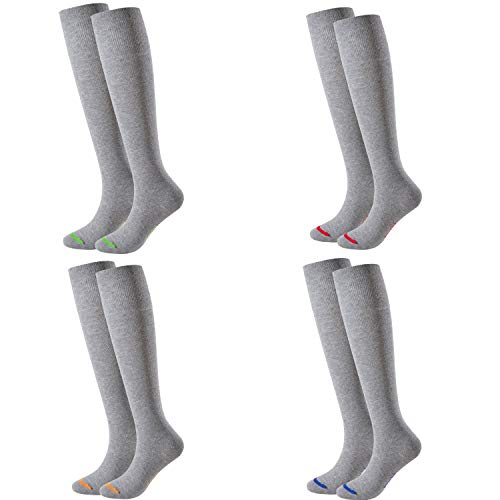 Piarini 43-46 4 Paar Business Kniestrümpfe Herren lang - Baumwollstrümpfe ohne Gummibund Baumwolle - Herrenstrümpfe grau farbige Spitze von Piarini