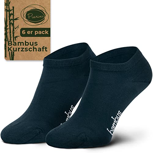 Piarini 6 Paar Bambus Socken Sneaker Socken Damen dünne atmungsaktive diabetiker Füßlinge Gr. 35 36 37 38 marine von Piarini