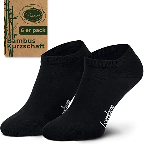 Piarini 6 Paar Bambus Socken Sneaker Socken Damen dünne atmungsaktive diabetiker Füßlinge Gr. 35 36 37 38 schwarz von Piarini